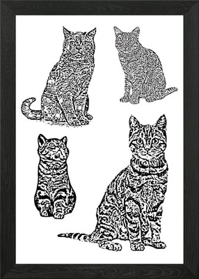 Katze Tiere Gerahmtes Wandbild Poster Leinwanddruck Bild