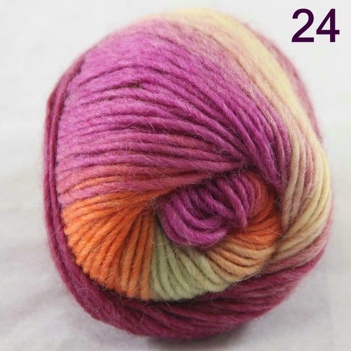 NUEVO Lote de 1 x50g bolas gruesas de tejido a mano arco iris lana hilo rápido 24 - Imagen 2 de 4