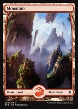 MTG-1x-Moderate Play, English-Mountain (266) - Foil - Full Art-Battle for Zendik