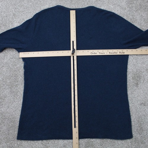 Structure Sweatshirt Mens Large Blue Cotton/Poly V-Neck L/S Pullover Sweater - Picture 10 of 12