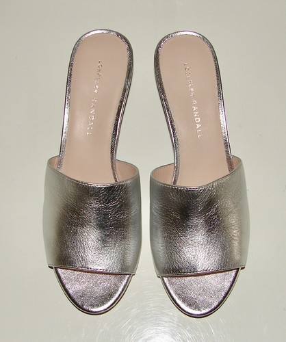NIB Loeffler Randall size 8 silver leather Tilly open toe low wedge sandals  884141557827 | eBay
