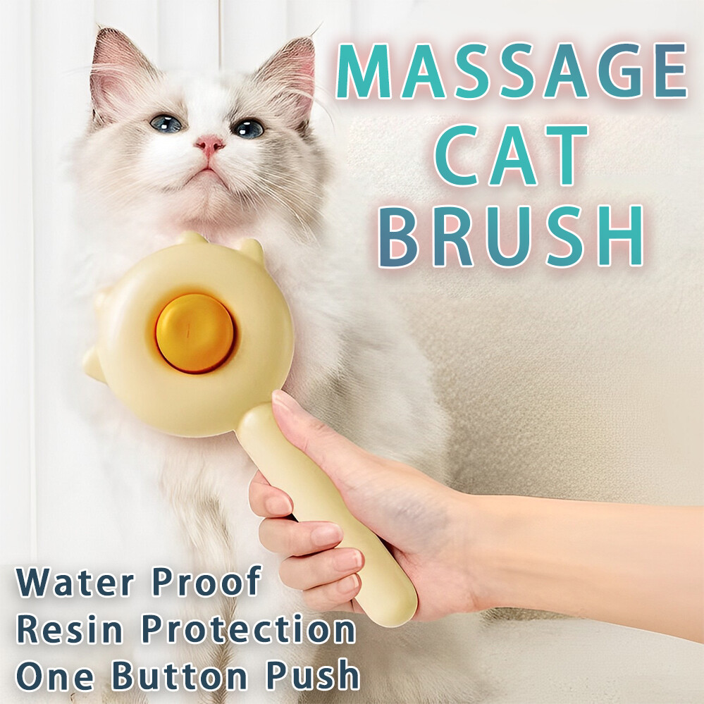 Cat Hair Cleaner Brush Needle Comb Self Cleaning Pet Grooming Comb eBay