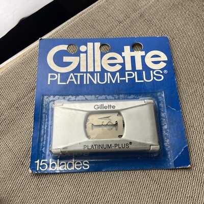 Vintage Gillette - Razors - Platinum Plus - 15 Blades - Sealed! USA  
