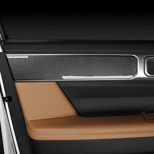 4pcs Carbon Fiber ABS Inner Door Panel Cover Trim For Hyundai Santa FE 2024 2025 - Picture 4 of 7