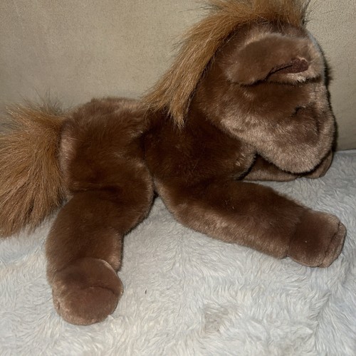New Baby Horse Pony Plush Stuffed Flopsies Brown 12” White Star Spot Chestnut - Picture 5 of 5