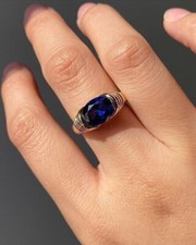 Solitaire Wedding Ring 925 Sterling Silver 1.20Ct Oval Lab-Created Sapphire