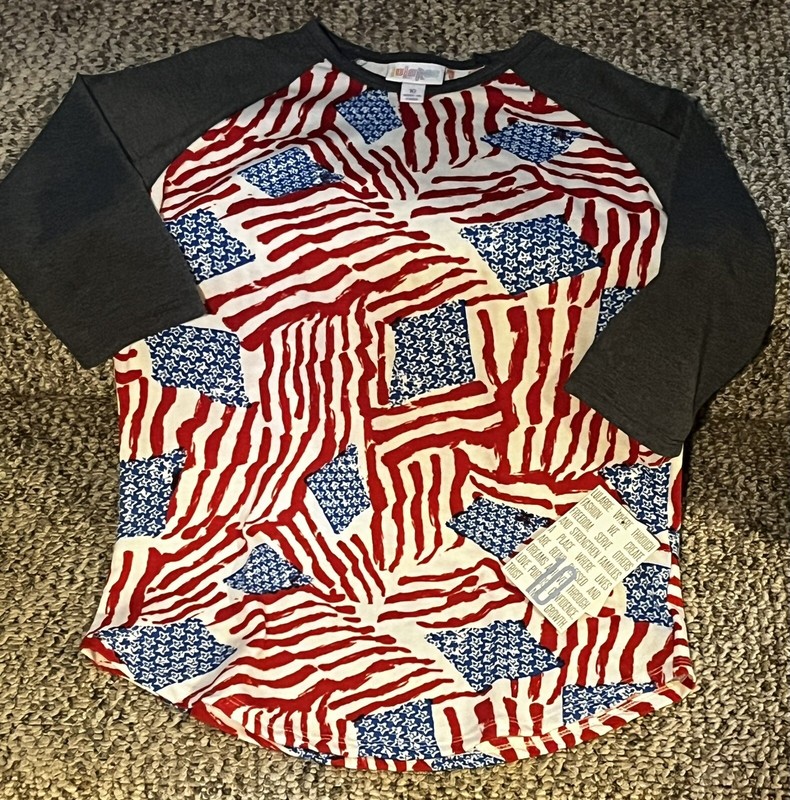 LuLaRoe Youth Sloan Style Size 10 Patriotic Shirt