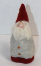 Handmade Swedish Wood  Felt Tomte Elf Christmas Ornament