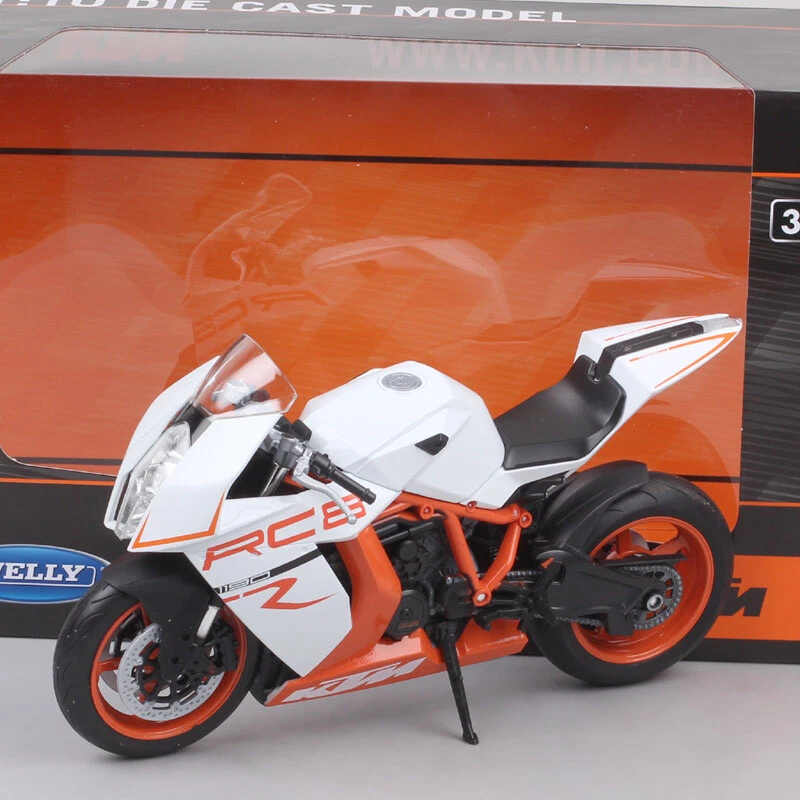1:10 Scale KTM 1190 RC8 Sport Bike Vehicle Motorcycle Model White Welly Toy Big - Image 4 of 4