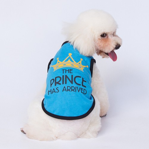 Pet Vest Puppy Summer Clothes Dog Cat T Shirt Prince Boy Outfit Apparel Costume☊ - Picture 8 of 15