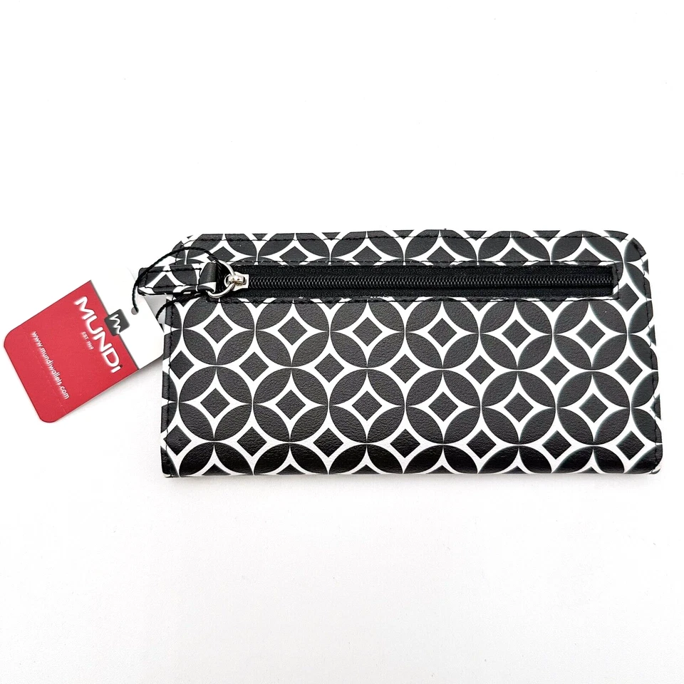 Cartera Mundi RFID blanca y negra nueva con etiquetas 7" x 3,5" Foto 2 de 4