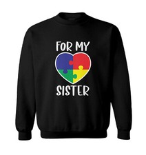 For My Sister - Autism Awareness Puzzle Piece Toddler Crewneck Sweater