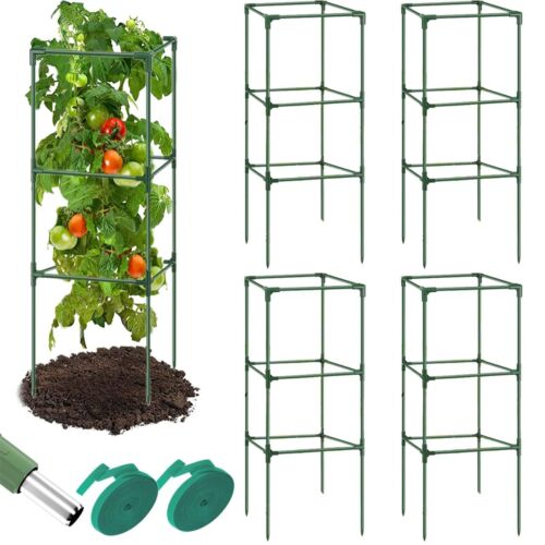 5 Pack Tall Tomato Cages 63 Inch Heavy Duty Trellis Garden Plant Stake Set