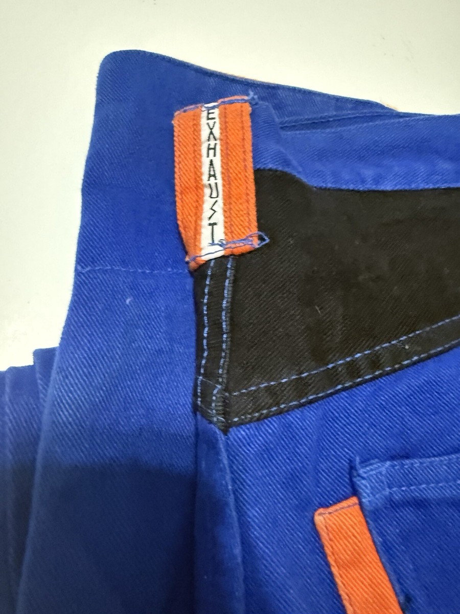 Rare Vintage EXHAUST Hip Hop Denim Jeans 90s Streetwear Orange And 