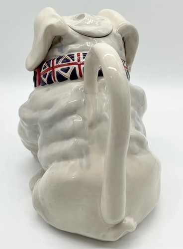 Blue Sky Clayworks English Bulldog Teapot Union Jack Collar NIB Auth Retailer - Picture 6 of 10