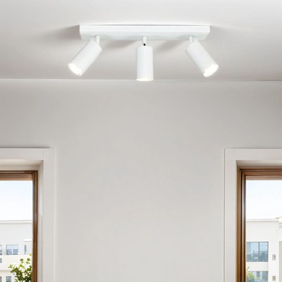 Deckenlampe Deckenleuchte Weiß B: 39,5 cm schwenkbar 3-flammig GU10 Metall