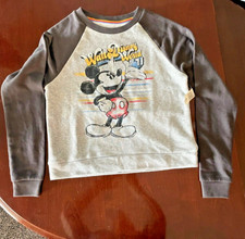 Walt Disney World Kids Mickey Mouse Sweatshirt Medium Gray Long Sleeve Pullover