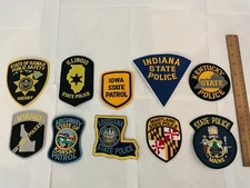 State Law Enforcement patches All different 10 piece set. All new.Full size