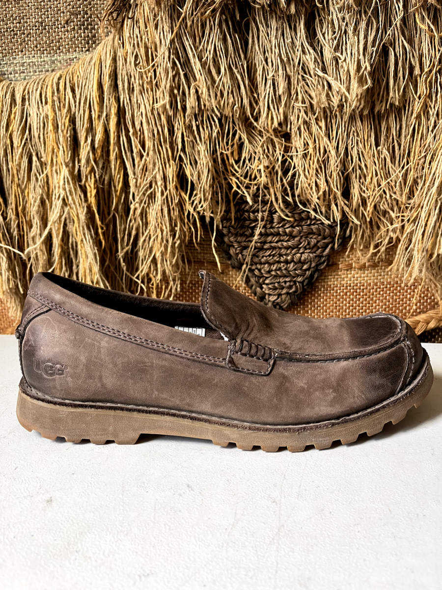 UGG Mens Brown Leather Causal Slip-On Penny Loafers Size 8  display picture 2