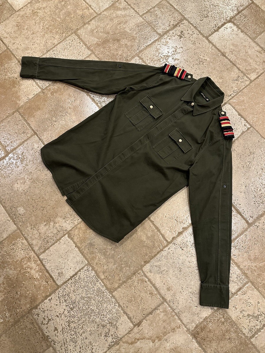 Balmain x H&M Archive Military Green Button Up Shirt | eBay Balmain x H&M Archive Military Green Button Up Shirt | eBay