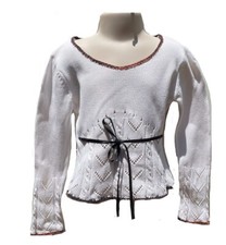 PacLantic Vintage Toddler Girls Knit Warm Pullover Sweater White Size 2T