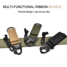 Tactical Key Clip Military Duty Carabiner Holder Strap Molle Key Chain Belt Clip