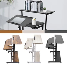 Mobile Standing Desk Adjustable Stand Up Laptop Desk Workstation for Home Office