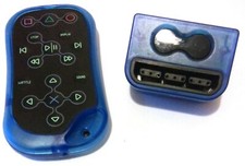 RARE - MAD CATZ 8271 BLUE PLAYSTATION DVD UNIT REMOTE CONTROL WITH IR RECEIVER