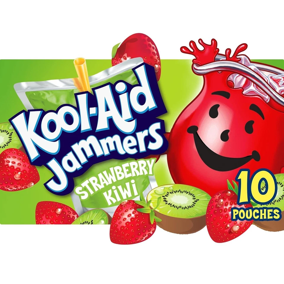Bebida con sabor a kiwi fresa Kool-Aid Jammers, caja de 10 quilates, bolsas de 6 fl oz Foto 2 de 4