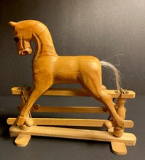 6  x 7  Wooden Vintage Rocking/Gliding Horse  Hand Made Hair  EUC  Precious 