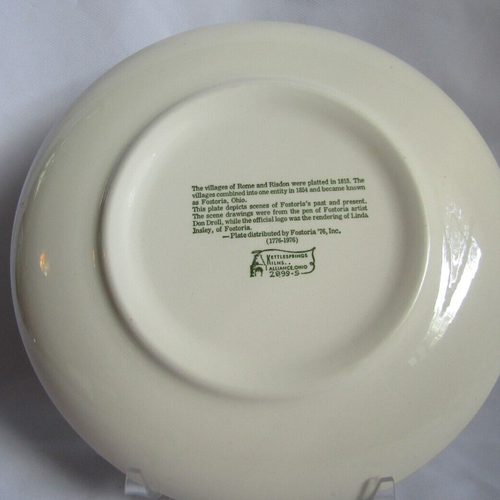 COLLECTORS PORCELAIN PLATE FOSTORIA BICENTENNIAL FESTIVAL AUG. 14-21. 1776-1976 - Picture 2 of 3