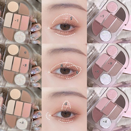 7 Colors Matte Eyeshadow Palette Makeup Kit Shimmer Glitter Eye Shadow Powde - Picture 3 of 15