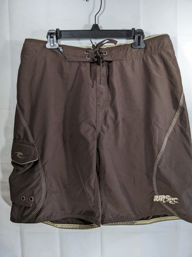 Ripcurl Swim Trunks 36 Men Board Shorts Brown Laced Front