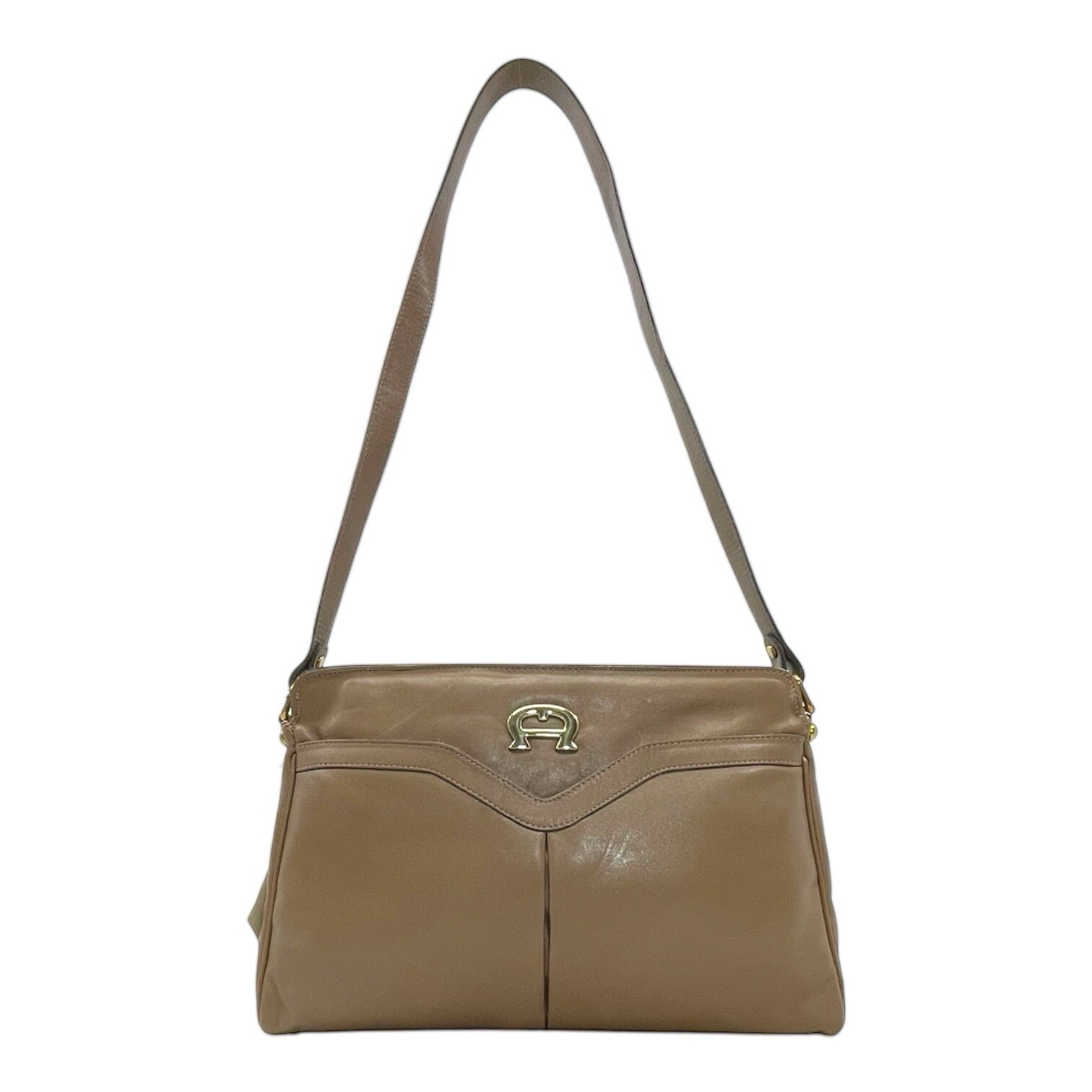 Vintage 60s 70s ETIENNE AIGNER Leather Shoulder Bag Handbag Classic TAUPE NOS image 4