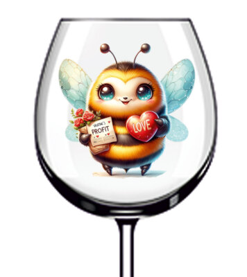 12x Valentinstag Honigbiene Vinyl Aufkleber Abziehbild Becher Weinglas Flasche Auto