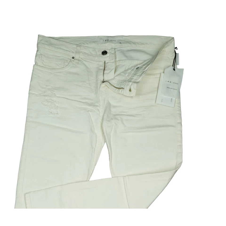 IRO Vaqueros US-26 Pantalón Blanco Mujer Stretch Recto 7/8 Mid Subir Used Look - Imagen 3 de 4
