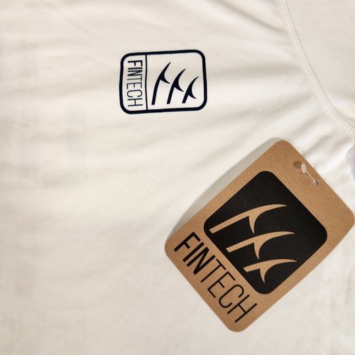 Fintech Shirt Mens White Rash Guard Fishing UV Sun Defender Quick Dry UPF 50 NWT - Picture 3 of 9