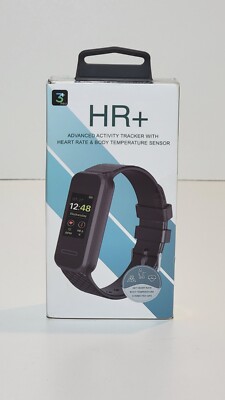 NEW! 3+ HR Plus Activity Tracker + Heart Rate & Body Temperature Sensor - Black