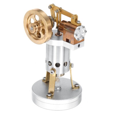 OKMO R06 Nano Stirling Engine - 30mm Flywheel, Brass/Steel, Counterclockwise Run