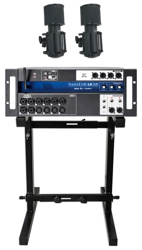 Soundcraft Ui16 Digital Recording Mixer w/Wifi+App Ctrl+Stand+2 Warm Audio Mics