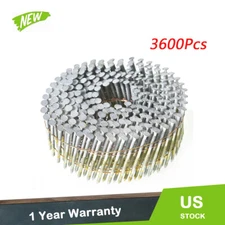 3600Pcs 1-1/2” x .092” Siding Nails Collated Wire Coil Full Round Head 15 Degree