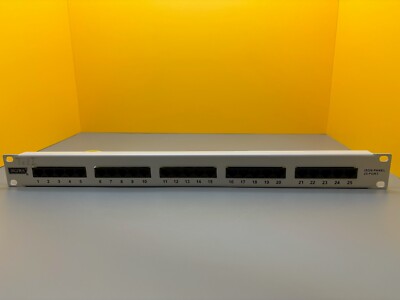 DIGITUS 25 Port Cat3 ISDN 19'' Patchpanel 19 Zoll Patchfeld Rack Mount grau HE1