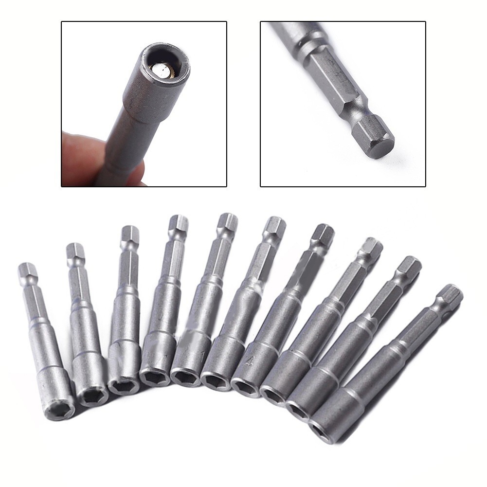 Convenient 10pcs Nut Driver Screw Socket Set for Cordless
