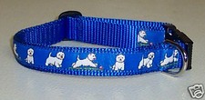WESTIE COLLAR BLUE PLAYFUL  FREE SHIP USA