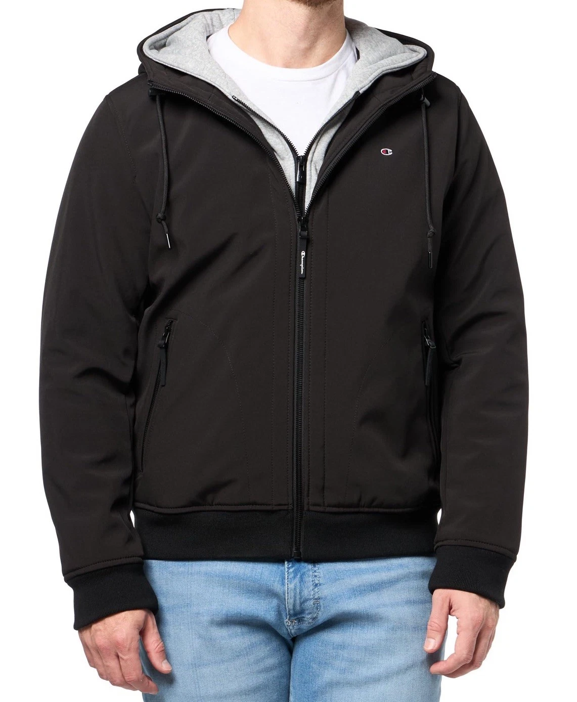Champion Men’s Black & Grey Softshell Bomber Jacket Large
