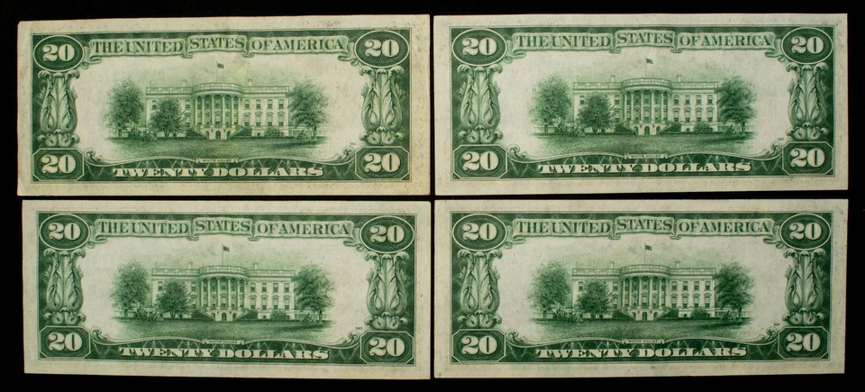 FR 2054aDm $20 1934 Federal Reserve MULE - 8 Consecutive Notes - SKU-CA1578 - Image 4 of 4