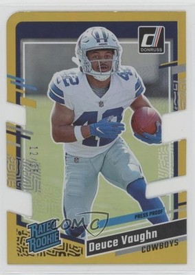2023 Donruss Rated Press Proof Gold Die-Cut 12/25 Deuce Vaughn Rookie RC 19e7