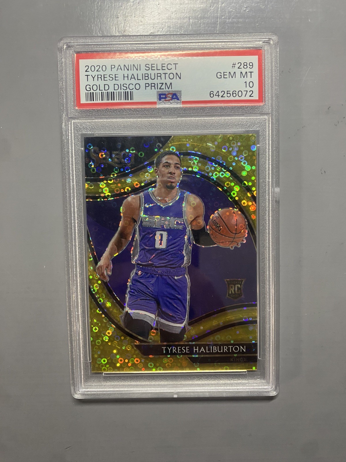2020 Select Tyrese Haliburton Gold Disco Prizm Courtside Rookie PSA 10 RC