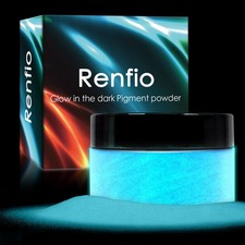 Renfio Glow Powder, 3.5oz 100g Glow in The Dark Face Paint Mica Powder, Fluor...