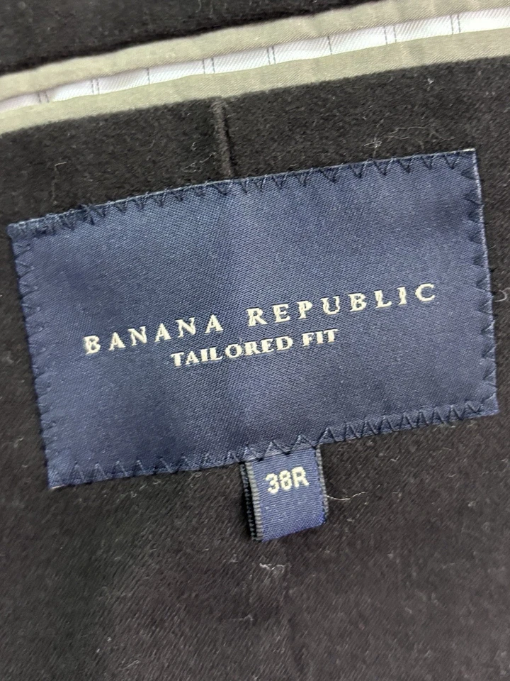 Banana Republic 38R Vintage Marrón Safari Blazer Chaqueta Abrigo Deportivo Imitación Gamuza Foto 3 de 4